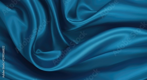 Wallpaper Mural Smooth, shiny blue fabric with flowing folds and rich color Torontodigital.ca