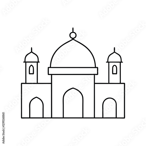 A mosque jeneric vector icon line art