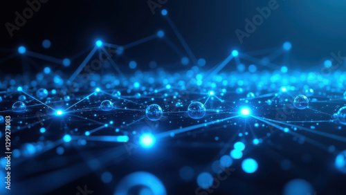 Wallpaper Mural A digital illustration showcasing a network of interconnected nodes representing ci/cd pipelines or microservices within a DevOps environment. Torontodigital.ca