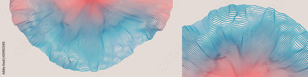 Abstract background with dynamic particles. Circular grid pattern. 3d vector illustration for business, science or technology.