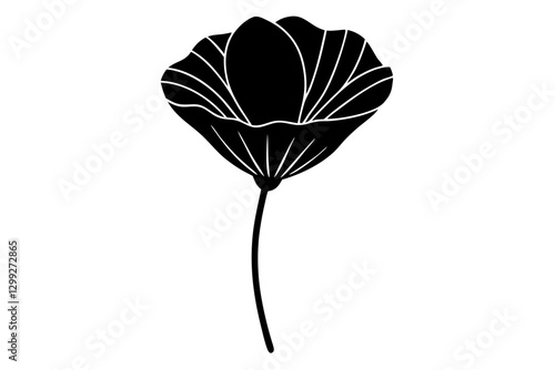 Minimalist California Poppy Vector Art – Botanical Elegance