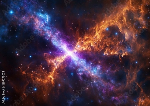 gamma-ray burst projecting a dramatic burst of astronomers' gamma rays in the interstellar space