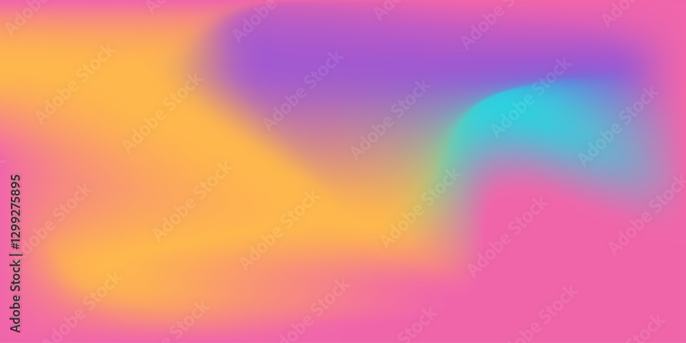 Naklejka premium Abstract orange pink blue color gradient blurred modern art background simple waves