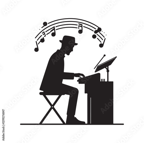 Music Director silhouette vector illustration