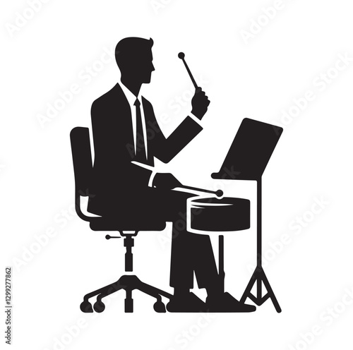 Music Director silhouette vector illustration