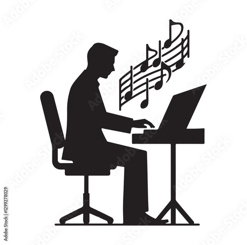 Music Director silhouette vector illustration