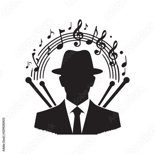 Music Director silhouette vector illustration
