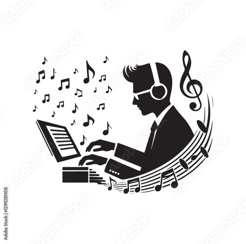 Music Director silhouette vector illustration
