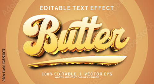  butter 3d vector text effect with modern style design