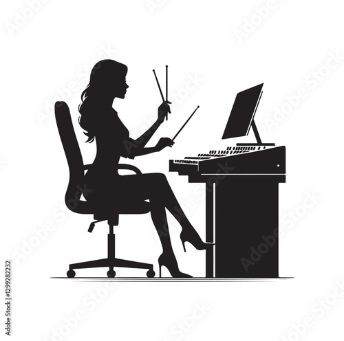 Music Director silhouette vector illustration
