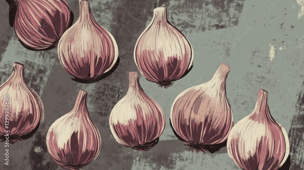 A Detailed Illustration of Culinary Onions A Detailed Illustration of Culinary Onions
