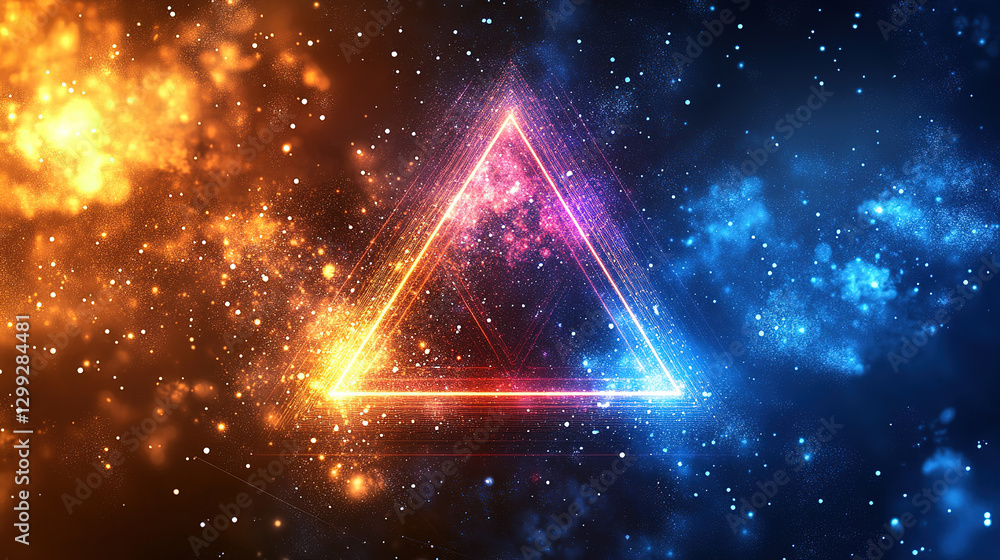 Dynamic light triangle abstract space digital art cosmic environment vibrant viewpoint energy concept Dynamic light triangle abstract space digital art cosmic environment vibrant viewpoint energy concept