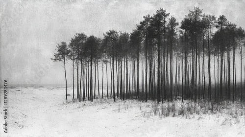 A black and white image, its texture enhanced by a grainy film grain overlay and a subtle blur, reveals a world of faded beauty and forgotten details, with an ethereal, cinematic flare casting 