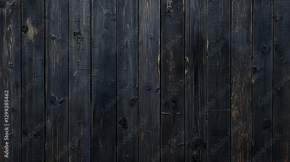 Naklejka premium Dark Weathered Wood Panel Texture with Vertical Grain Showing Rustic Detail