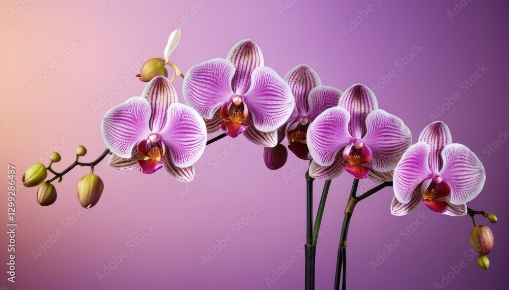 Elegant Orchid Arrangement on a Luxurious Gradient Backdrop Elegant Orchid Arrangement on a Luxurious Gradient Backdrop