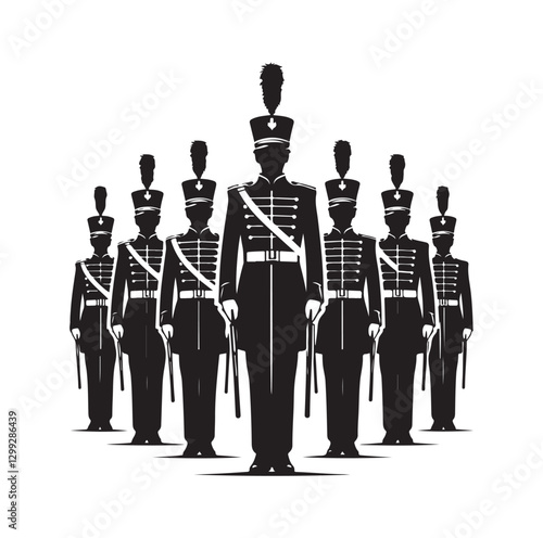 Marching Band silhouette vector illustration