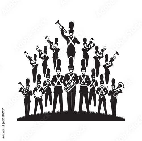 Marching Band silhouette vector illustration