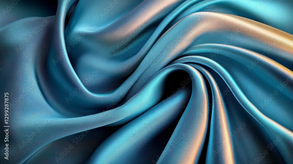 Obraz premium Swirling Blue Fabric Texture Abstract Background