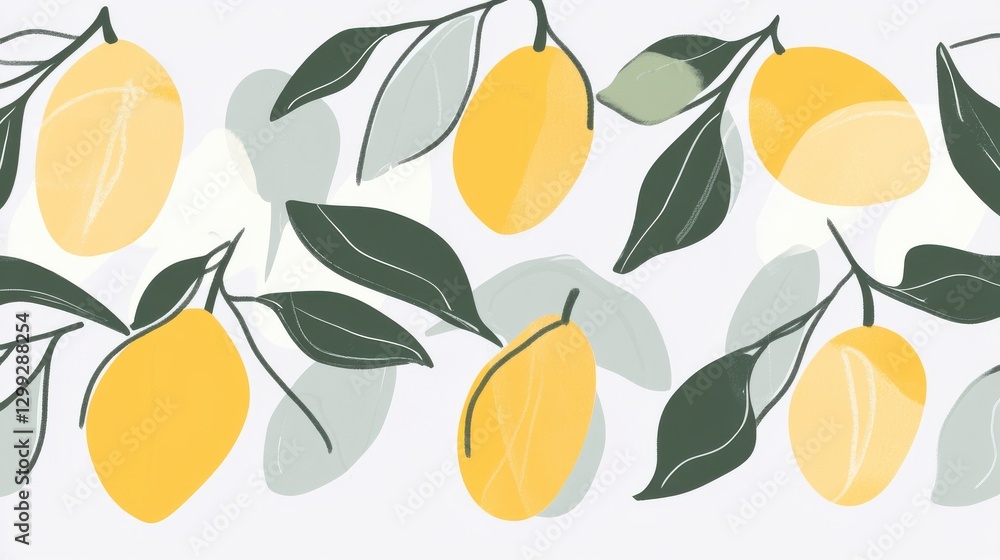 Stylized mango illustrations with overlapping shapes in gray, artistic and fresh High quality illustration Stylized mango illustrations with overlapping shapes in gray, artistic and fresh High quality illustration