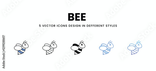 Bee  vector icons set stock illustration