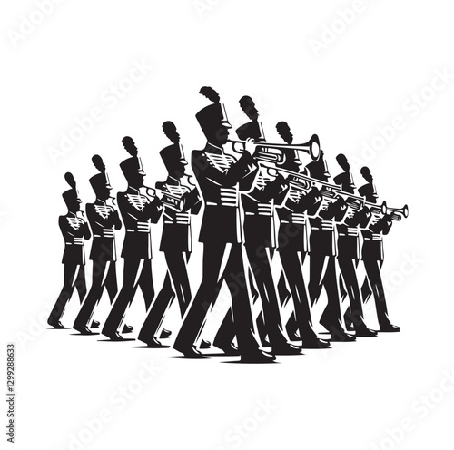 Marching Band silhouette vector illustration
