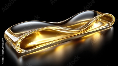 A dynamic canvas of black and gold waves, a modern abstract masterpiece that exudes elegance and sophistication, ideal for contemporary design projects. 