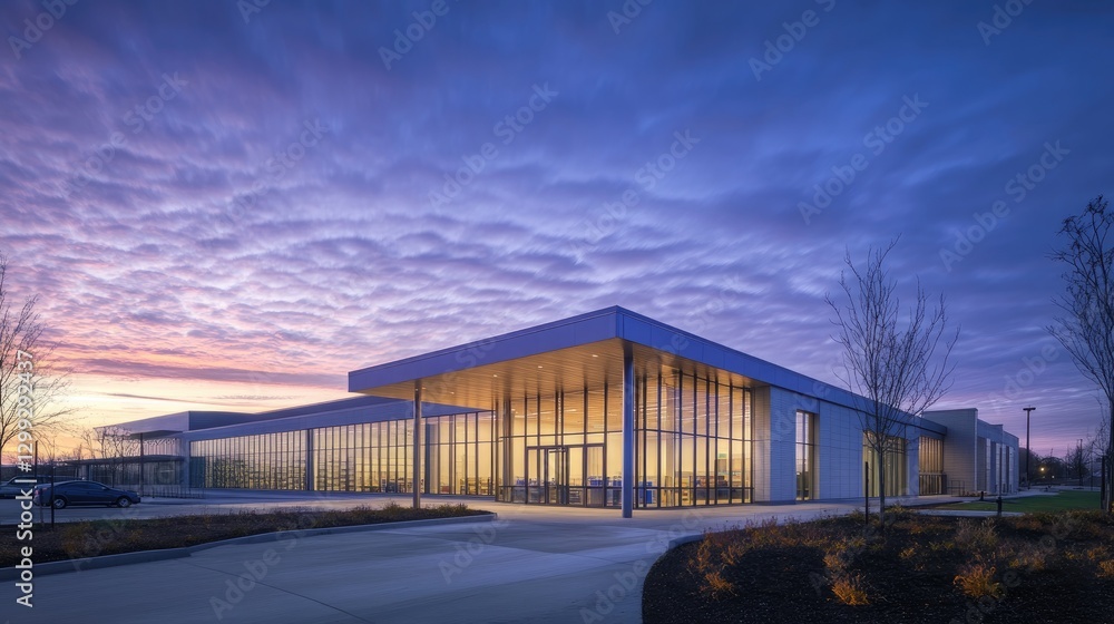 Obraz premium Modern Office Building at Dusk