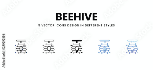 Beehive  vector icons set stock illustration