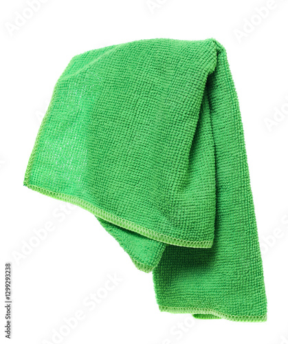 Wallpaper Mural Green microfiber cloths hanging, isolated on white	 Torontodigital.ca