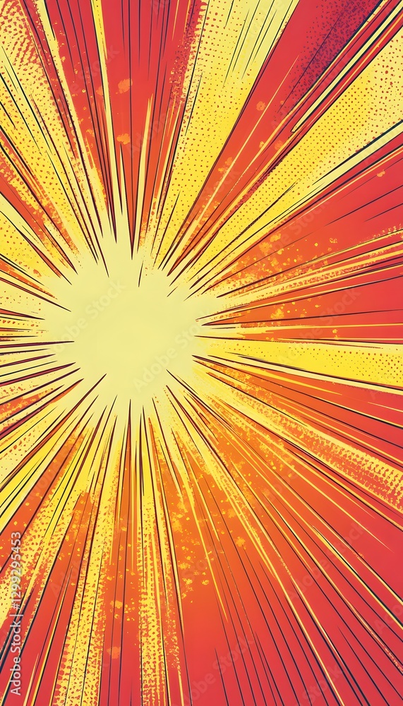 Fototapeta premium A colorful comic style burst radiating from the center