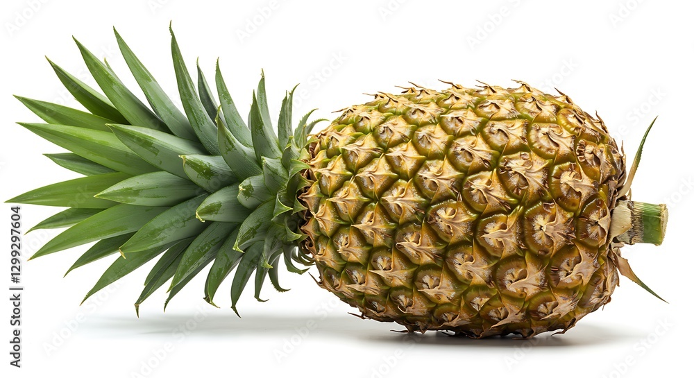 Pineapple Fresh Tropical Fruit Close Up Studio Shot High Resolution