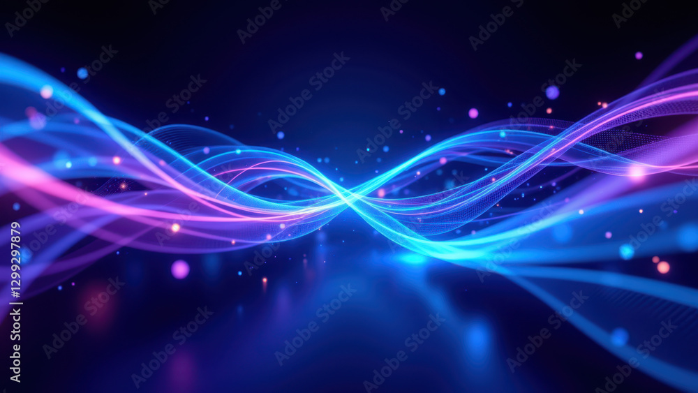 Fototapeta premium Abstract digital cloud with glowing effects for ci/cd and devops themes.