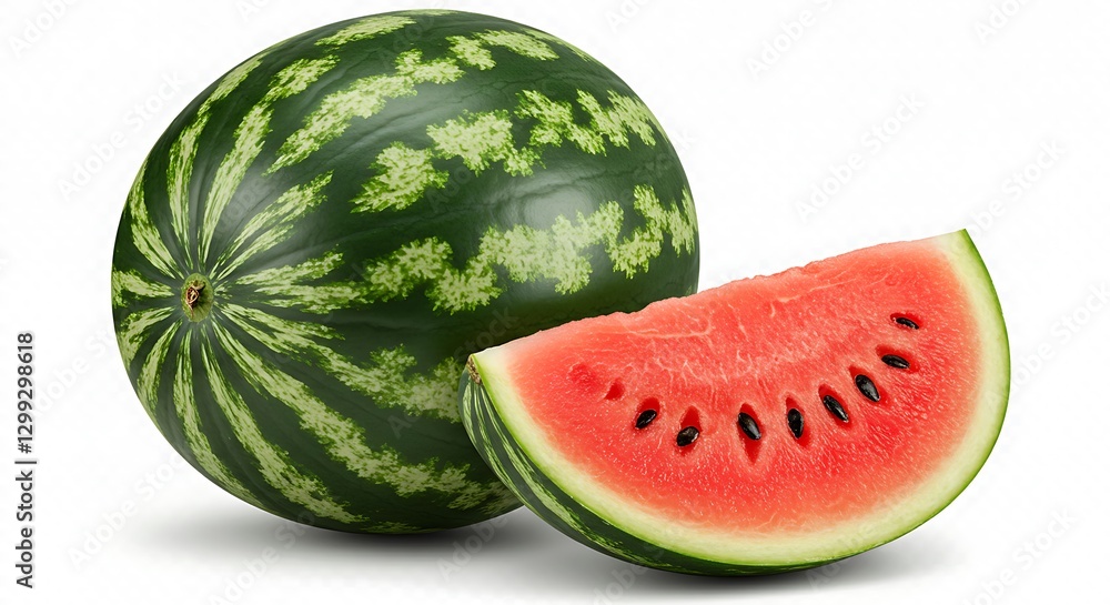 Watermelon Whole and Slice Fresh Produce Summer Food Watermelon Whole and Slice Fresh Produce Summer Food