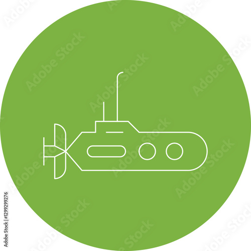 Submarine icon single vector illustration