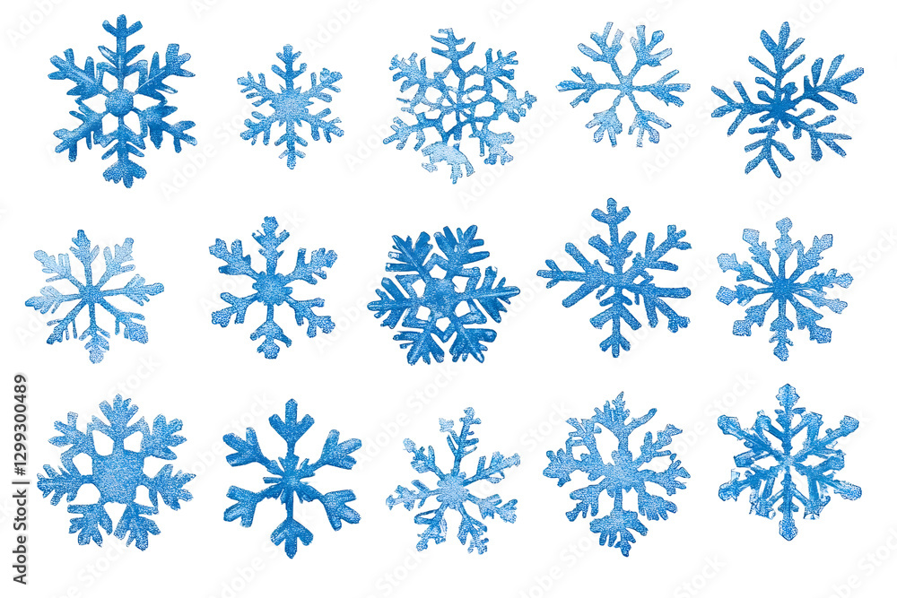 Different blue snowflake illustrations isolated Different blue snowflake illustrations isolated