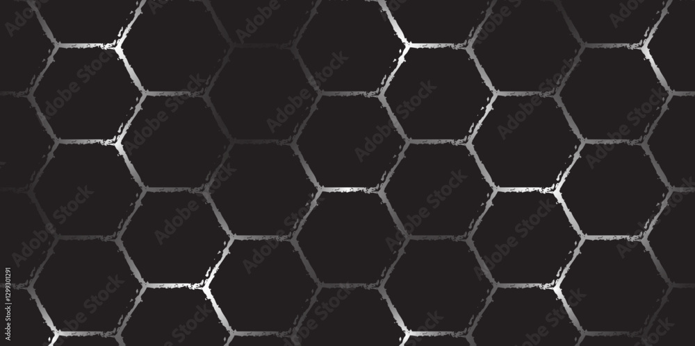 Dark Hexagonal Grid Texture Background. Black Futuristic Honeycomb Pattern. Illustration. Vector. Hexagon. Dark Hexagonal Grid Texture Background. Black Futuristic Honeycomb Pattern. Illustration. Vector. Hexagon.