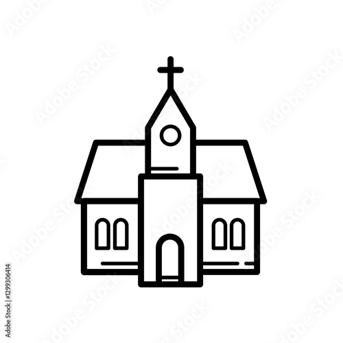 church, christian temple - vector icon