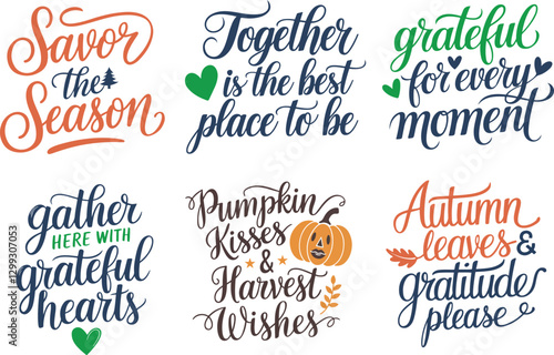 Autumn & Thanksgiving Calligraphy Quotes - Seasonal Inspirational Lettering