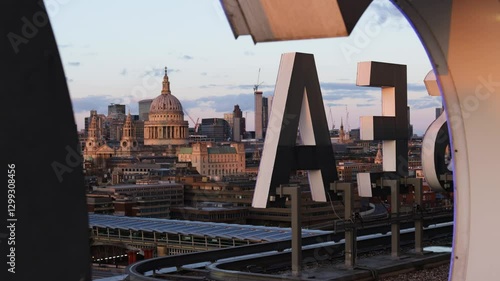 Sunset view of St Pauls from Sea Containers Rooftop at Blackfriars, London
