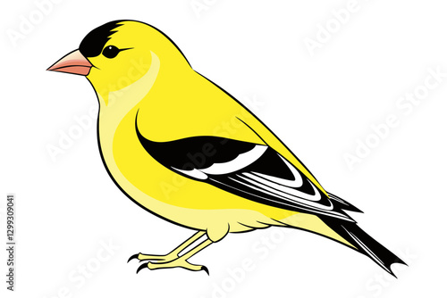 American Goldfinch Vector Art Illustration. A Stunning Avian Design