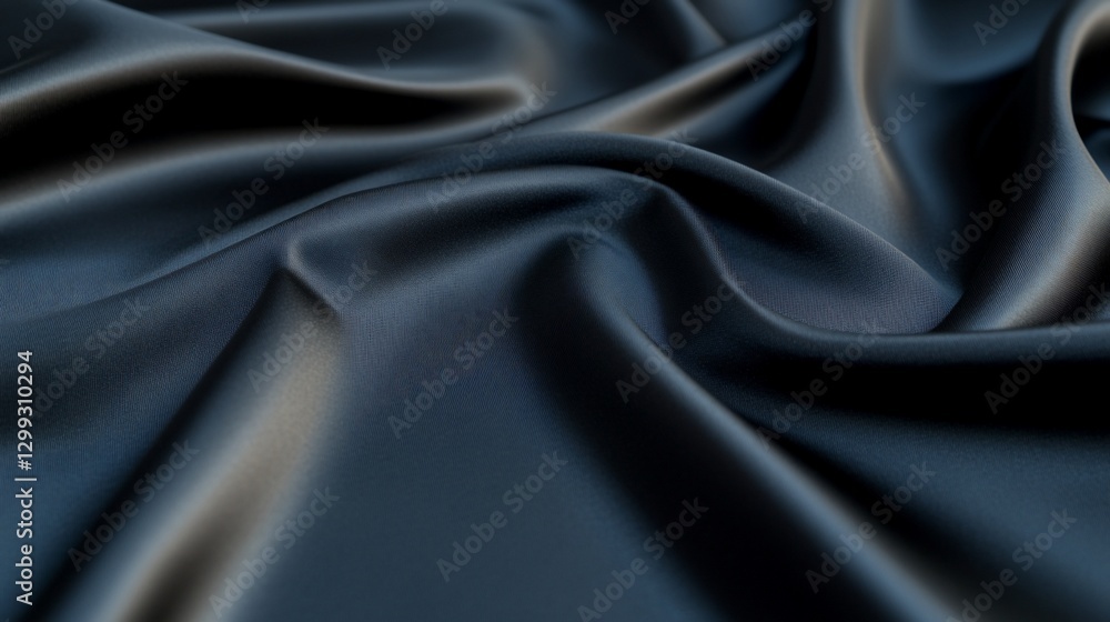Obraz premium Draped dark gray silk fabric texture. (1)