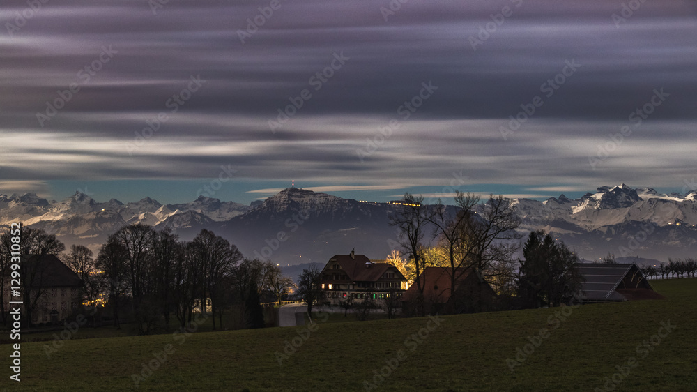 Obraz premium Night in the Alps – Horben Region