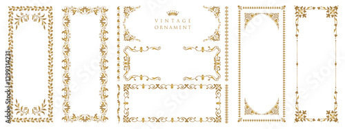 Decorative vector vertical frames and borders. Vintage floral ornament. .eps