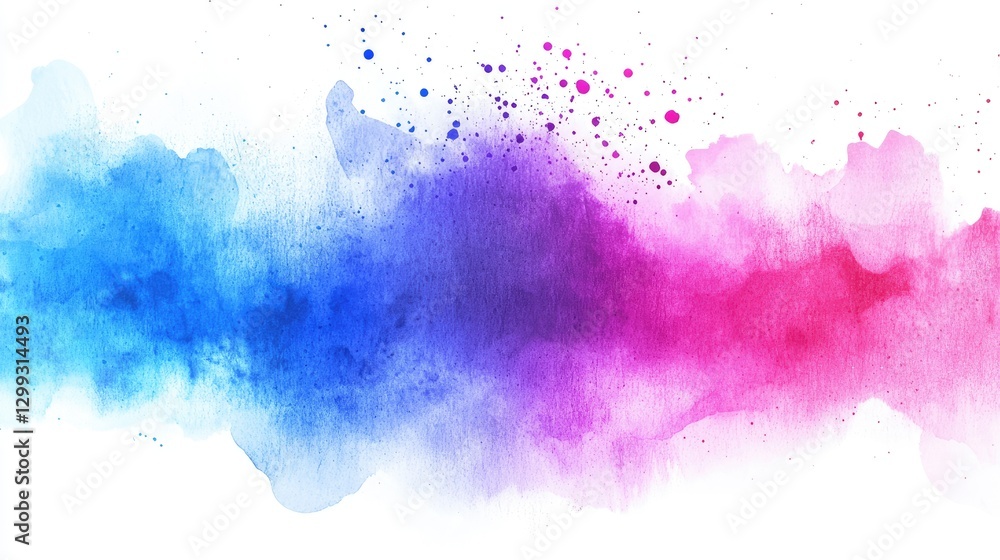 Obraz premium Abstract watercolor splash, blue pink purple, vibrant, design background