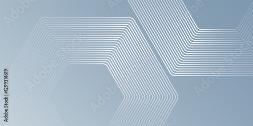 vHexagon lines on gray background. Geometric stripe line design