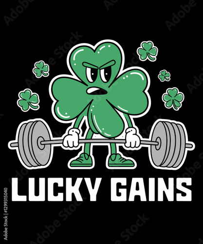 Fitness Gym Workout Lifting Shamrock St Patricks Day