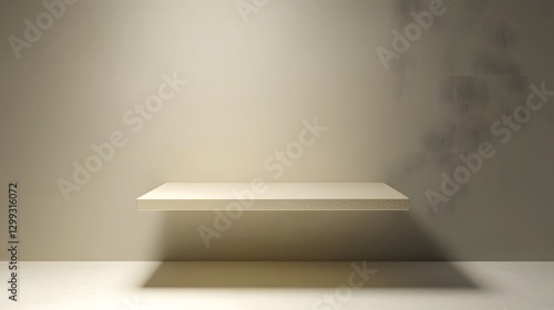 Wallpaper Mural Minimalist Beige Floating Shelf Product Display Mockup Torontodigital.ca