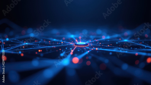 A dynamic visualization of a container orchestration network, representing Kubernetes clusters with vibrant blue hues and hot pink highlights, emphasizing key nodes and interactions.