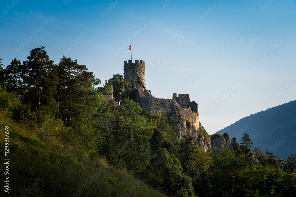 Sunstar over a Castle Ruin – Nature in the Jura Mountains Sunstar over a Castle Ruin – Nature in the Jura Mountains