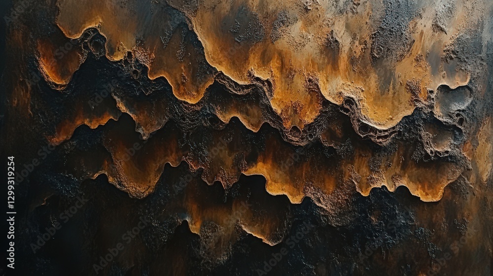 Obraz premium Abstract Brown And Black Textured Landscape Painting